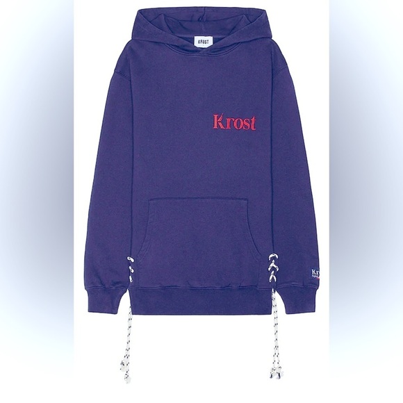 NWT Krost x Nautica Fair Winds Vented Hoodie Sweatshirt Blue Side Tie Sz L - Picture 16 of 16